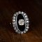 Antique Ring in 18k Gold and Silver with Onyx and Diamonds, 1900s 2