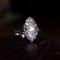 Antique 18k White Gold Navette Ring with Diamonds, 1930s 2
