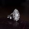 Antique 18k White Gold Navette Ring with Diamonds, 1930s 3