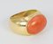 Vintage Gold und Korallen Ring, 1950er 2