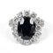 Vintage White Gold Daisy Ring with Sapphire and Cut Diamonds, 1960s, Image 1