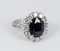 Vintage White Gold Daisy Ring with Sapphire and Cut Diamonds, 1960s 2