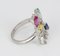 Vintage White Gold Ring with Diamonds, Sapphires, Ruby, Emerald and Topaz, 1970s 3