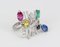 Vintage White Gold Ring with Diamonds, Sapphires, Ruby, Emerald and Topaz, 1970s 2