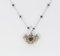 Vintage Gold Sapphire, Opal and Diamond Necklace with Pendant, 1940s, Image 3