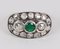 Antique Gold and Silver Ring with Diamond and Emerald Rosettes, 1900s 2