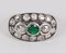 Antique Gold and Silver Ring with Diamond and Emerald Rosettes, 1900s, Image 2