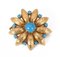 Vintage Brooch in 18k Gold with Turquoise, 1940s, Image 1