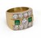Anello vintage in oro 18k con diamanti tagliati e smeraldi, anni '60, Immagine 1