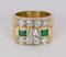 Anello vintage in oro 18k con diamanti tagliati e smeraldi, anni '60, Immagine 4