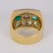 Anello vintage in oro 18k con diamanti tagliati e smeraldi, anni '60, Immagine 3