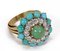 Vintage 18k Gold Ring with Cut Diamonds and Turquoise, 1960s, Image 1