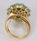 Vintage 18 Karat Gold Ring mit Geschliffenen Diamanten und Türkis, 1960er 3