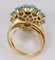 Vintage 18k Gold Ring with Cut Diamonds and Turquoise, 1960s 3