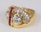 Vintage 18k Gold Ring with Diamonds and Rubies, 1970s 6