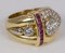 Vintage 18k Gold Ring with Diamonds and Rubies, 1970s, Image 2