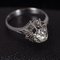 Antique 18k White Gold Solitaire Ring with Cut Diamond, 1940s 4
