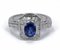 Vintage White Gold Ring with Sapphire and Diamonds, 1950s 1