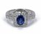 Vintage White Gold Ring with Sapphire and Diamonds, 1950s, Image 1