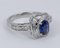 Vintage White Gold Ring with Sapphire and Diamonds, 1950s 2