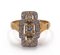 Goldener Vintage Ring mit geschliffenen Diamanten, 1950er 1