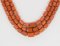 Collier Tonneau Corail Vintage en Or 18k, 1950s 3