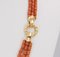 Collier Tonneau Corail Vintage en Or 18k, 1950s 2