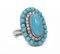 18k White Gold Ring with Turquoise and Diamonds, 1960s 1