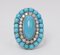 18k White Gold Ring with Turquoise and Diamonds, 1960s 2