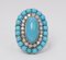 18k White Gold Ring with Turquoise and Diamonds, 1960s, Image 2