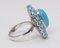 18k White Gold Ring with Turquoise and Diamonds, 1960s, Image 3