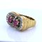 Vintage Ring aus 18 Karat Gold mit Rubinen & Diamanten, 1940er 3