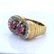 Vintage Ring in 18k Gold with Rubies and Diamonds, 1940s 3