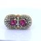 Vintage Ring in 18k Gold with Rubies and Diamonds, 1940s 1