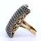 Antiker Ring aus 18 Karat Gold und Silber mit Diamant-Rosetten, 1940er 4