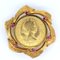 Vintage 18k Gold Brooch with 24k Gold British Pound and Rubies, 1960s 6