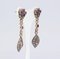 Antique Style 14k Gold Earrings with Rubies and Diamond Rosettes 2