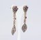 Antique Style 14k Gold Earrings with Rubies and Diamond Rosettes, Image 2