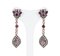 Antique Style 14k Gold Earrings with Rubies and Diamond Rosettes 1