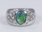Vintage 18k White Gold Ring with Opal and Diamonds, 1980s 2