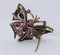 Broche Papillon Vintage en Or 18k et Argent avec Diamants, Saphirs et Rubis, 1950s 3