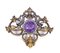 Antique Russian Brooch in 18k Gold with Diamonds and Amethyst, 1900s 1