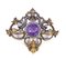Antique Russian Brooch in 18k Gold with Diamonds and Amethyst, 1900s, Image 1