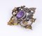 Antike russische Brosche in 18 Karat Gold mit Diamanten und Amethyst, 1900er 3