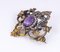 Antique Russian Brooch in 18k Gold with Diamonds and Amethyst, 1900s 3