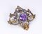 Antique Russian Brooch in 18k Gold with Diamonds and Amethyst, 1900s 2