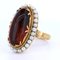 Vintage Ring in 18k Gold with Amber and Beads, 1950s 3