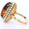 Vintage Ring in 18k Gold with Amber and Beads, 1950s 5