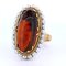 Vintage Ring aus 18 Karat Gold mit Bernstein und Perlen, 1950er 1