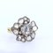 18k Gold and Silver Ring with Rosette Cut Diamonds, 1930s, Image 1